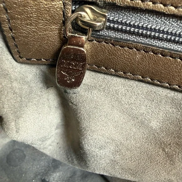 MCM Black Monogram Leather Satchel with Snakeskin and Lion Motif - Picture 9 of 9